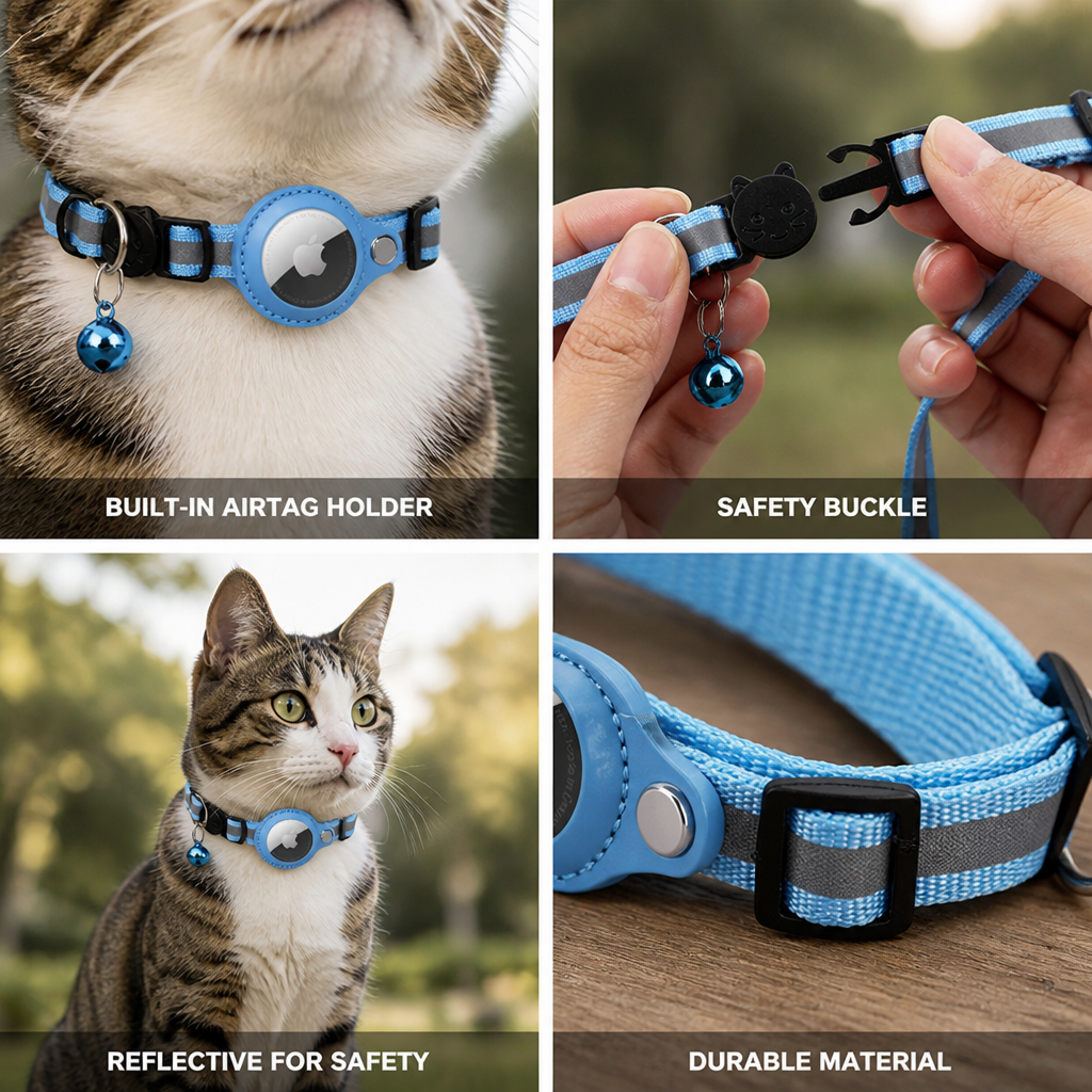 Cat Collar with AirTag Holder
