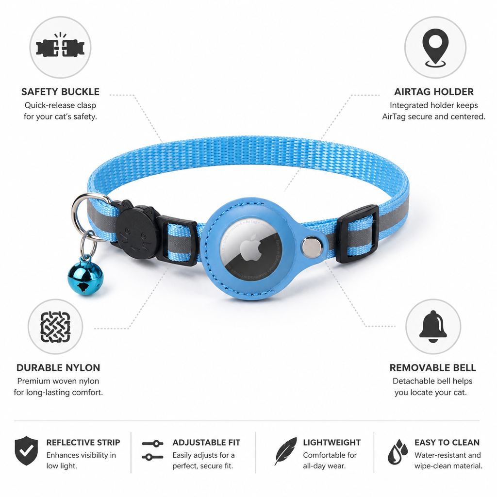 Cat Collar with AirTag Holder