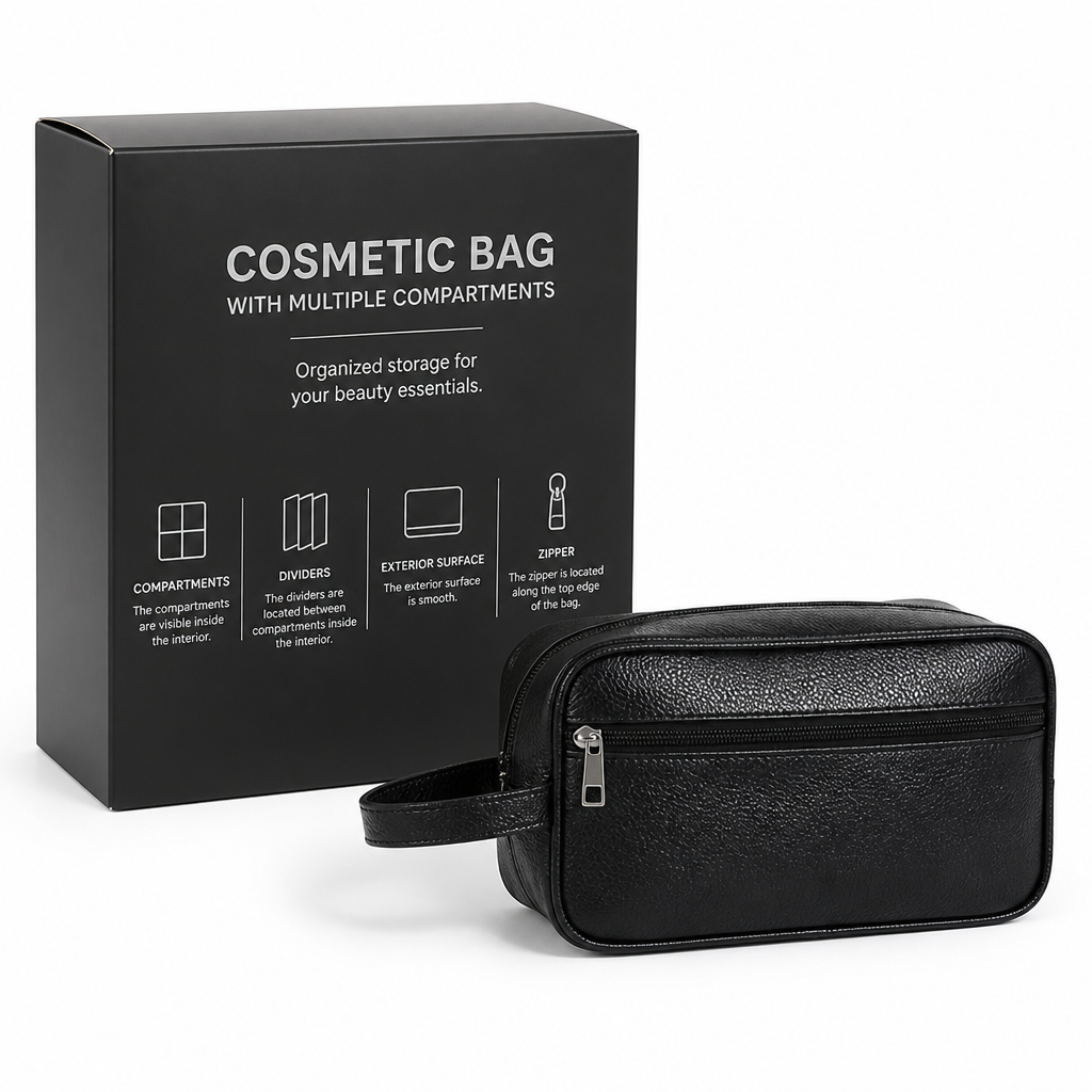 Cosmetic Bag with Multiple Compartments