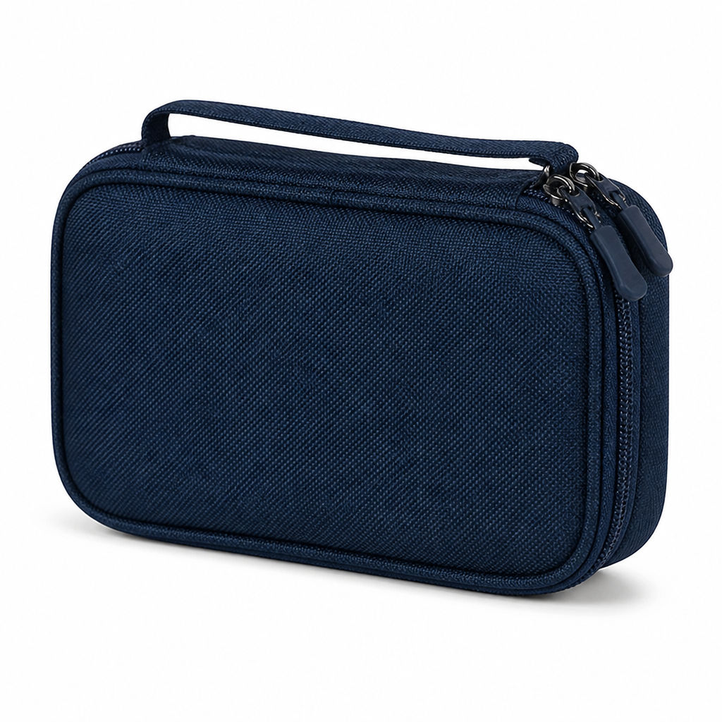 Electronics Bag Case with Double-Layer Compartments