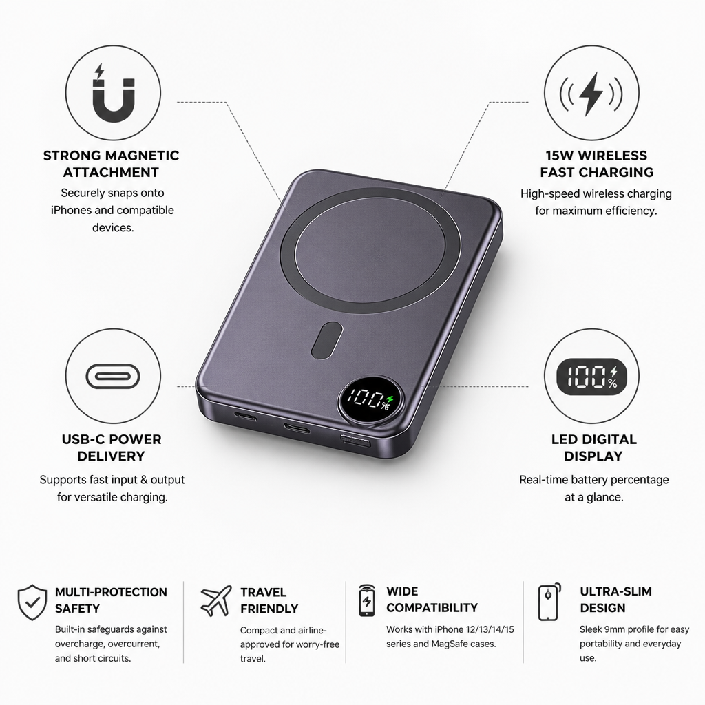 Magnetic Wireless Power Bank