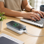 Power Bank with Built-In Wireless Charging Pad