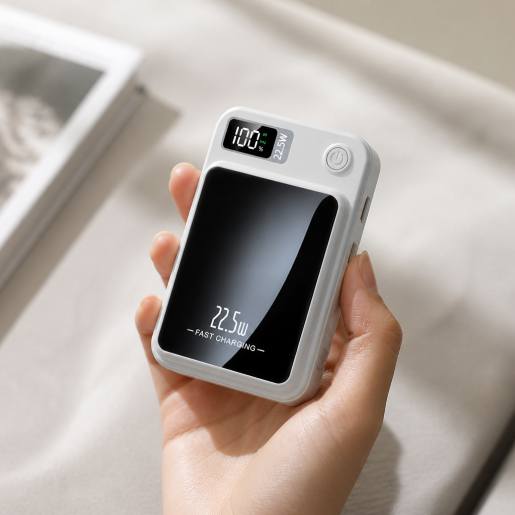 Power Bank with Built-In Wireless Charging Pad