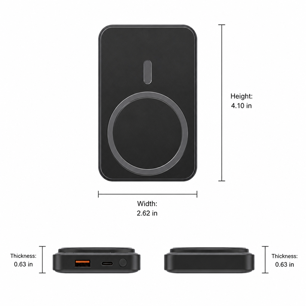 Power Bank with Built-In Wireless Charging Pad