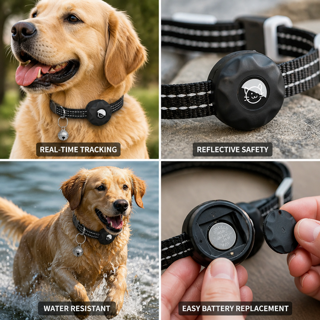 Smart Pet Tracker with Reflective Collar