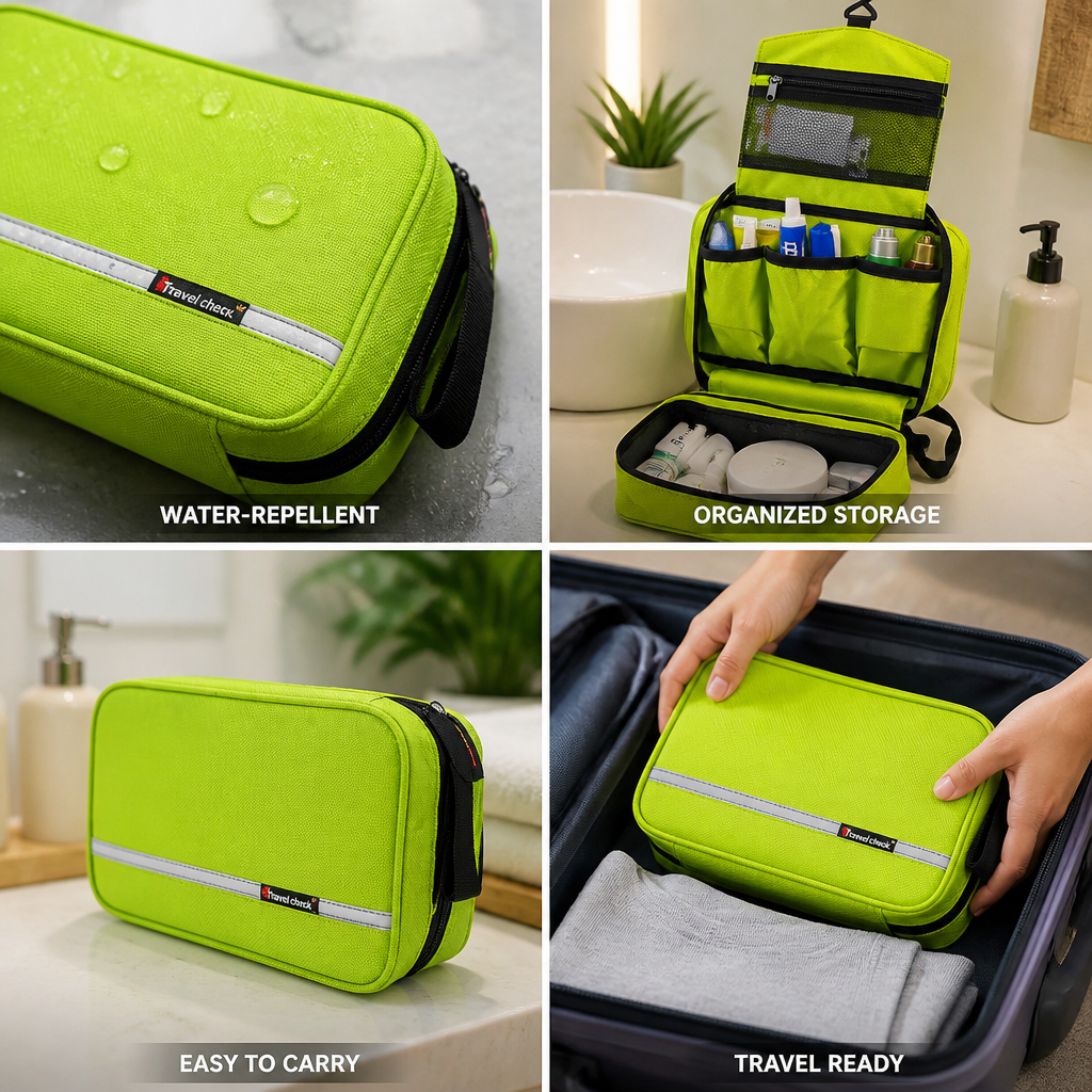 Toiletry Bag with Water-Repellent Exterior