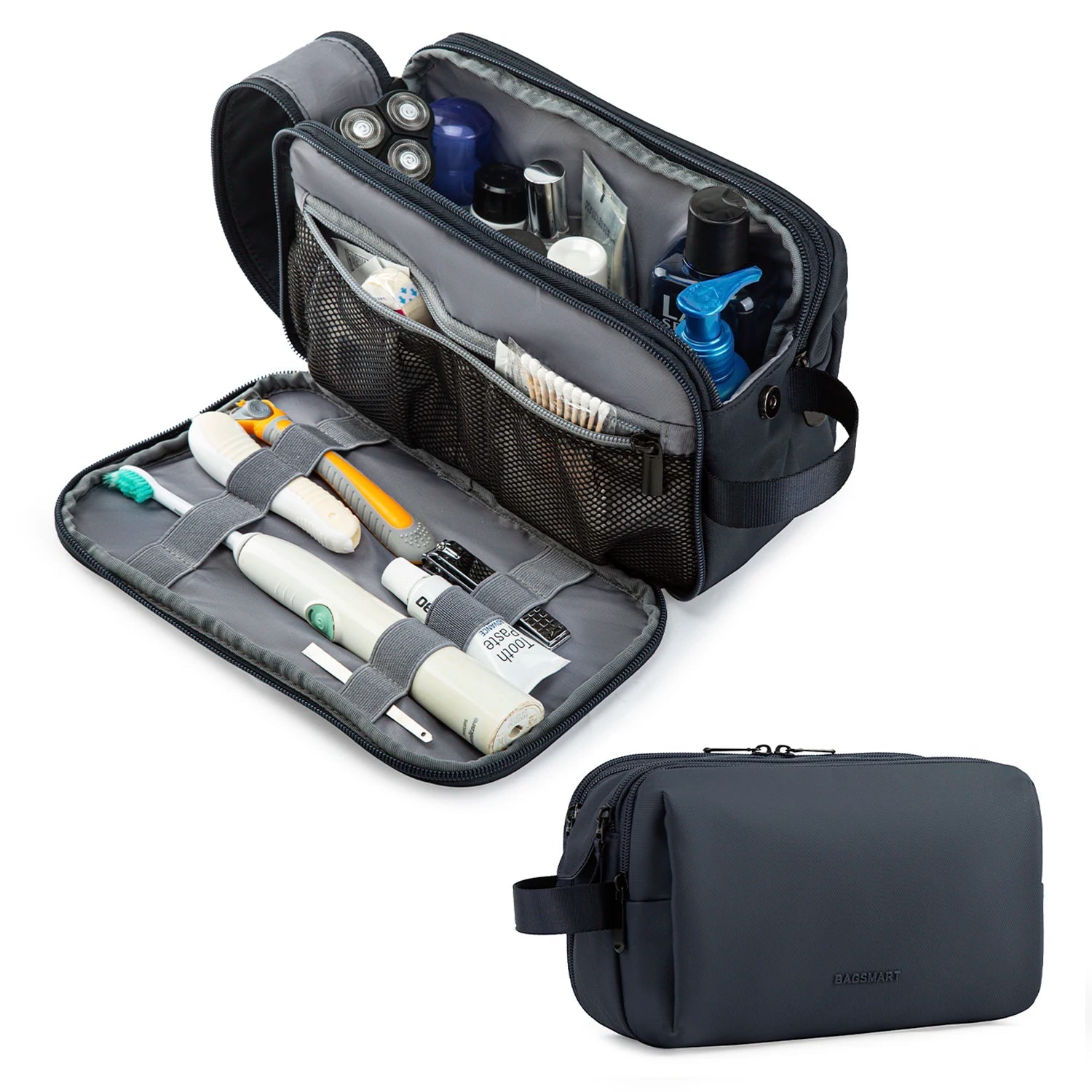 Toiletry Bag with Water-Repellent Oxford Fabric