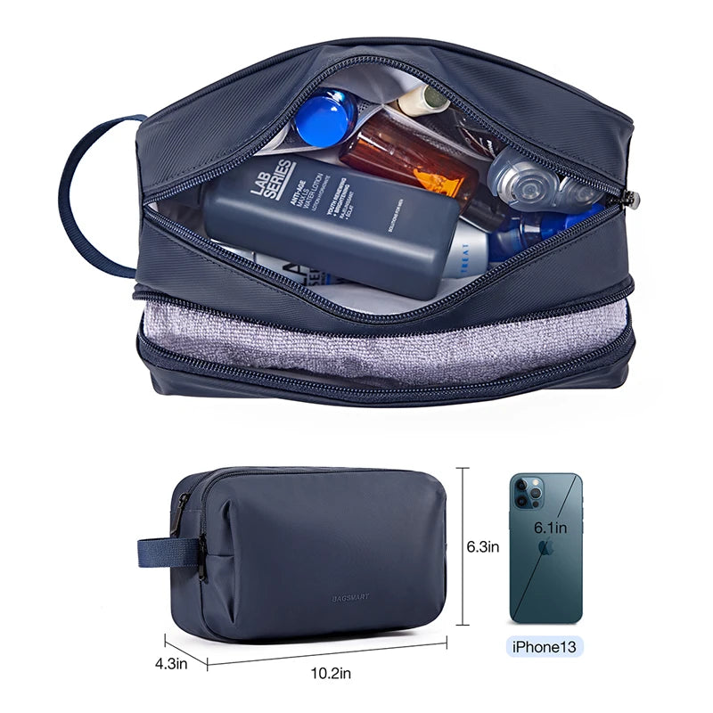Toiletry Bag with Water-Repellent Oxford Fabric