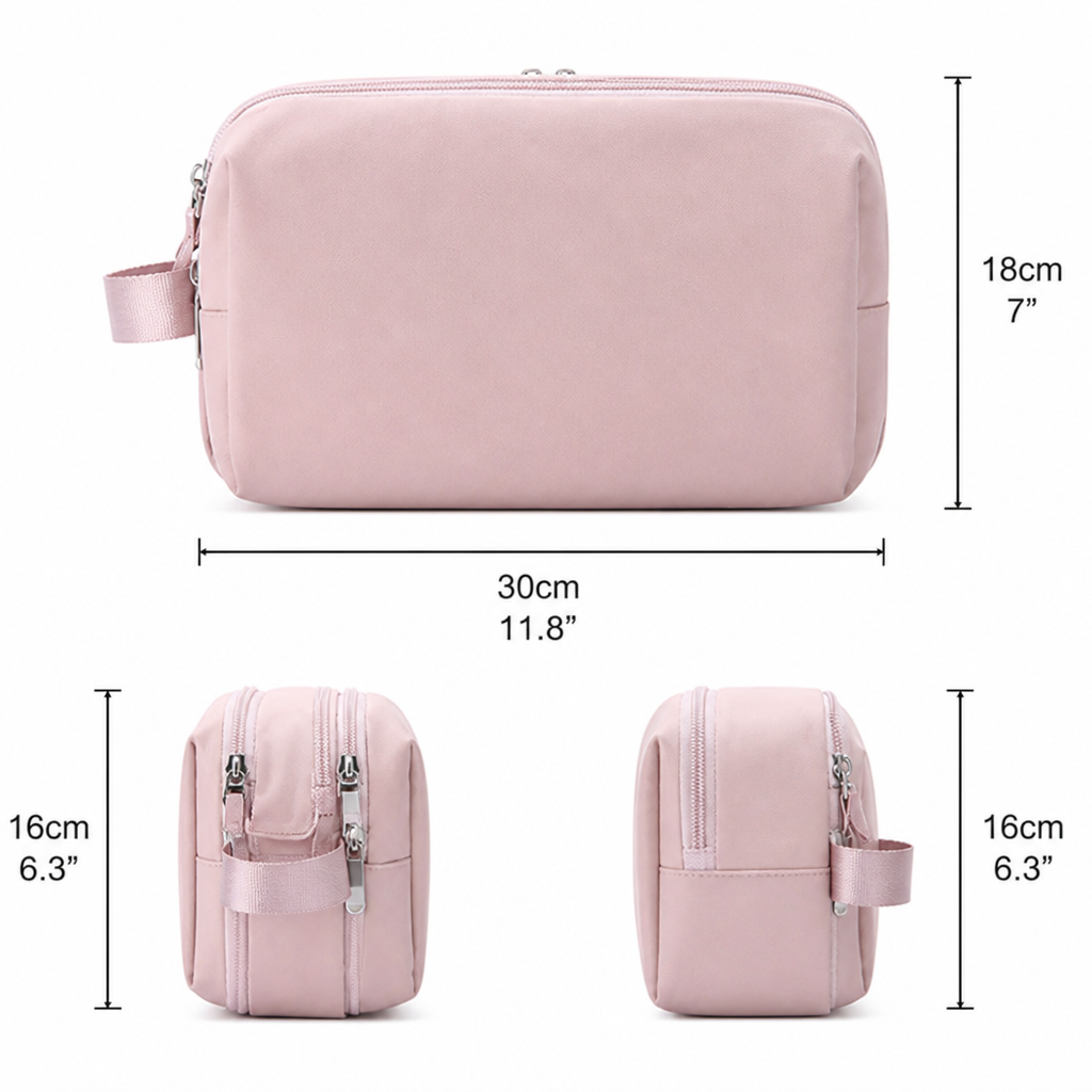Toiletry Bag with Water-Repellent Oxford Fabric