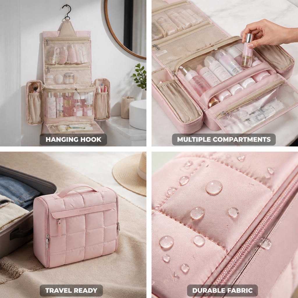 Toiletry Organizer with Hanging Hook