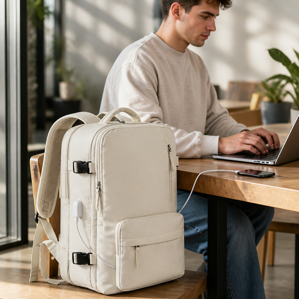 Travel Backpack with USB Charging Port