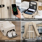 Travel Backpack with USB Charging Port