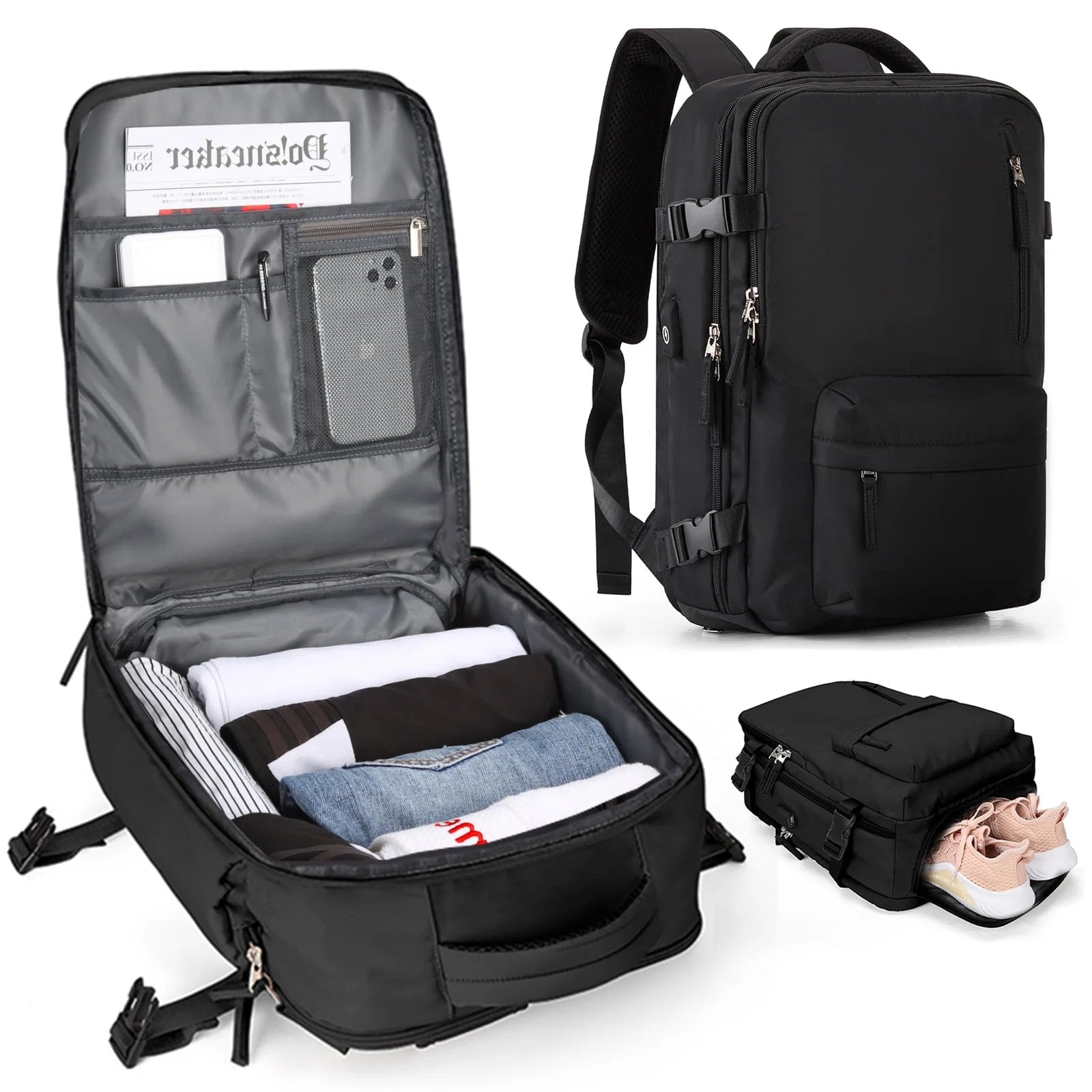 Travel Backpack with USB Charging Port