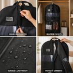 Travel Garment Bag with Double-Sided Zipper