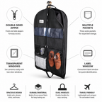 Travel Garment Bag with Double-Sided Zipper