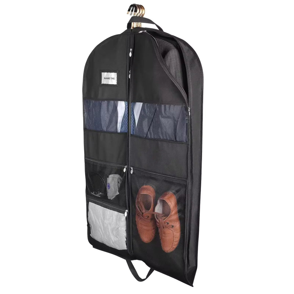 Travel Garment Bag with Double-Sided Zipper