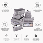 Travel Organizer Set with Mesh Packing Bags