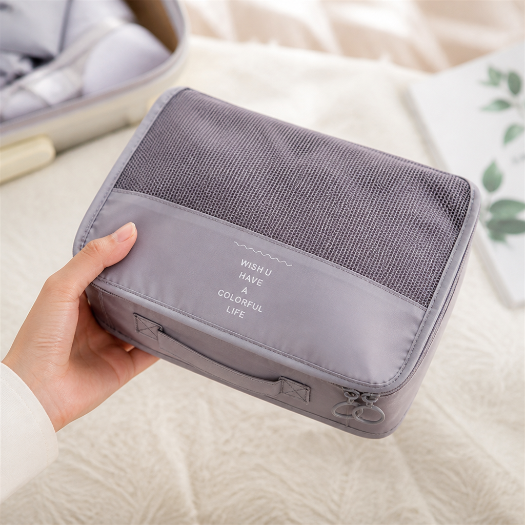 Travel Organizer Set with Mesh Packing Bags