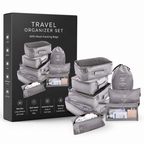 Travel Organizer Set with Mesh Packing Bags