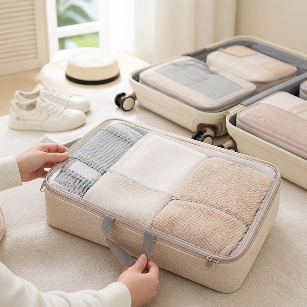 Travel Organizer with Transparent Mesh Cover