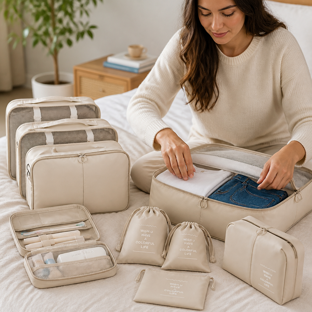 Travel Organizer with Zipper Closure