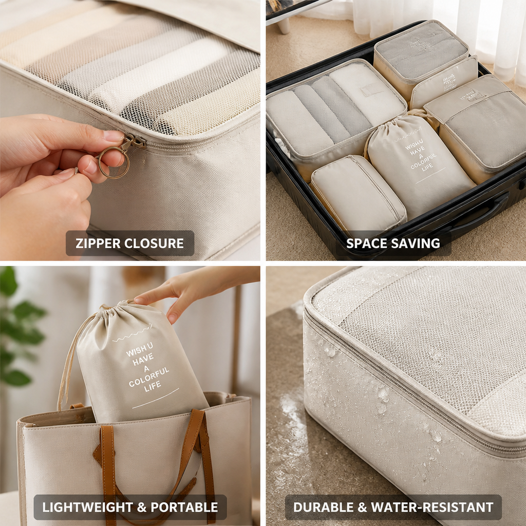 Travel Organizer with Zipper Closure