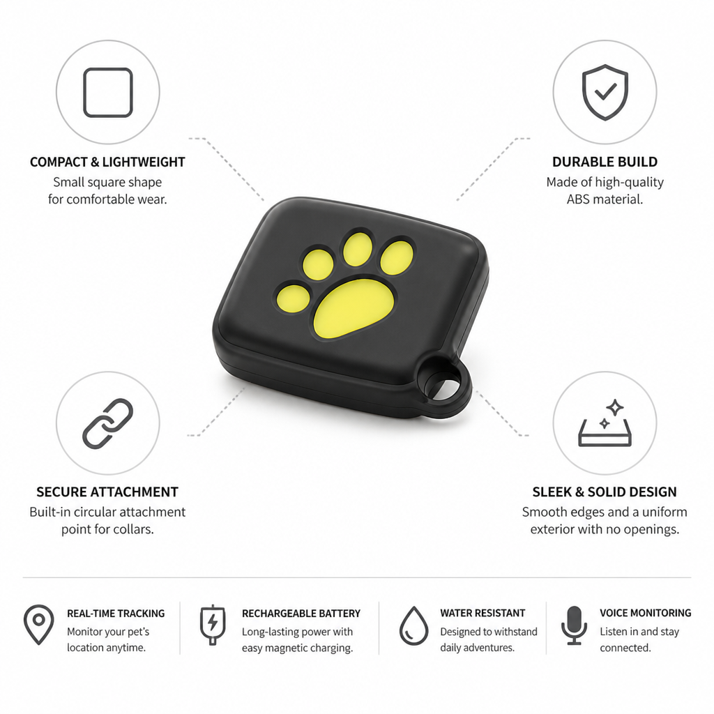 Cat GPS Tracker with Rechargeable Battery