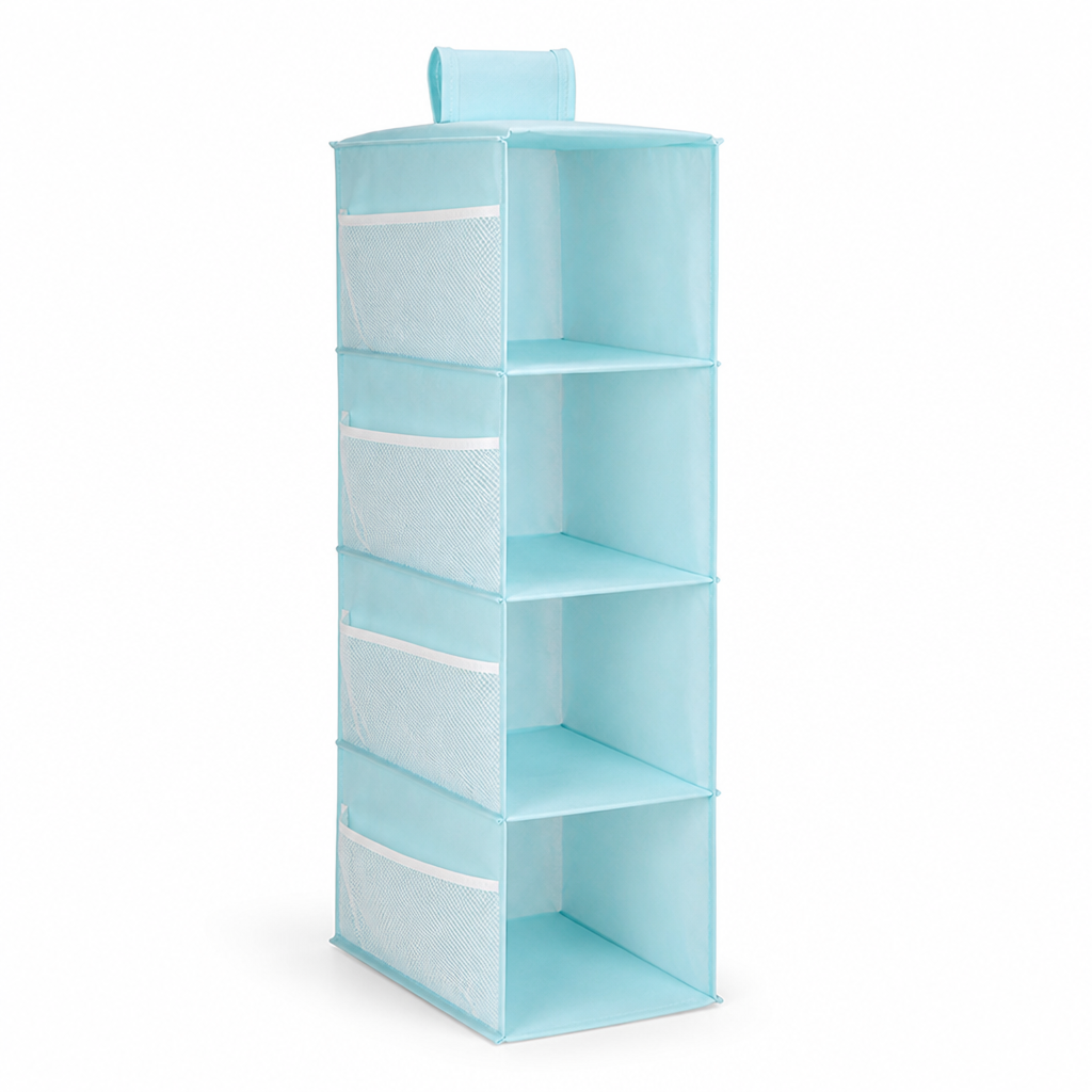 Hanging Closet Organizer with Rail Attachment