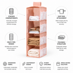 Hanging Closet Organizer with Rail Attachment