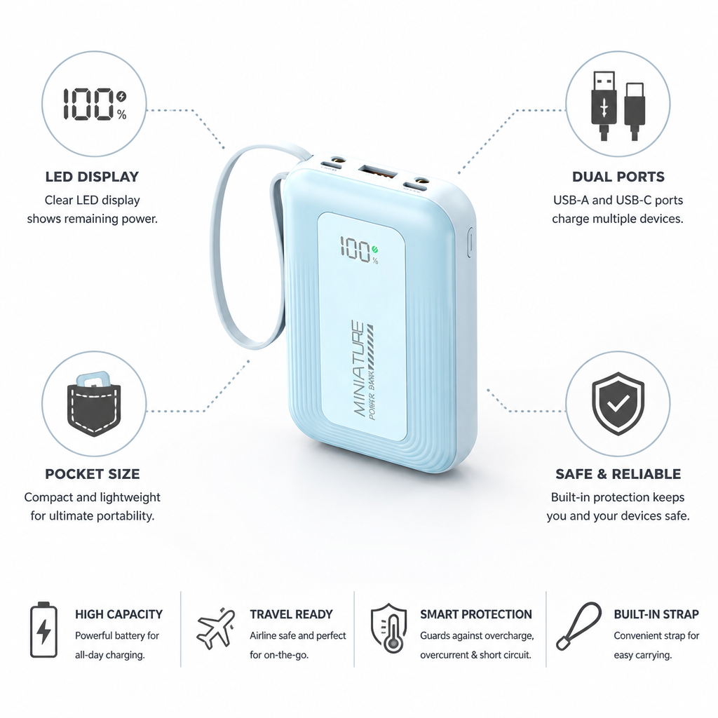 Mini Power Bank with LED Display