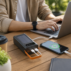Portable Power Bank with Solar Charging