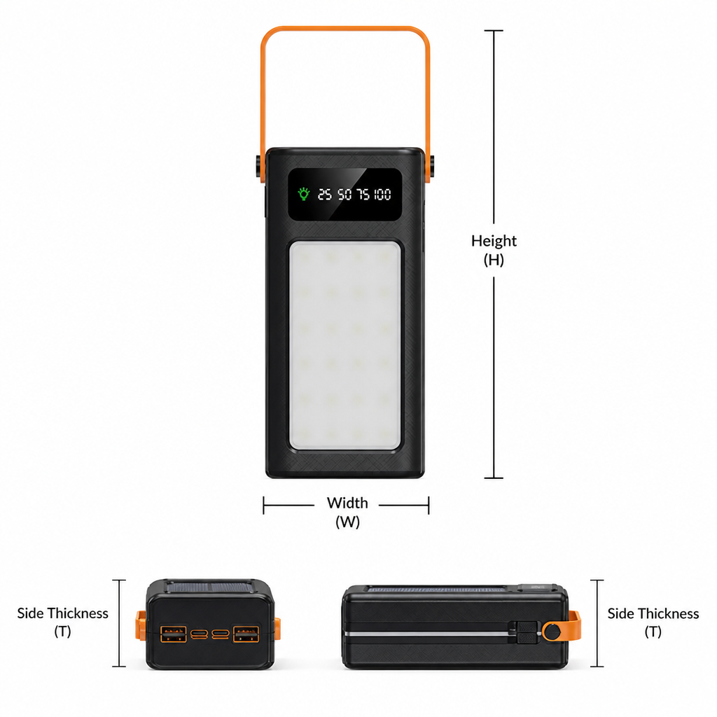 Portable Power Bank with Solar Charging