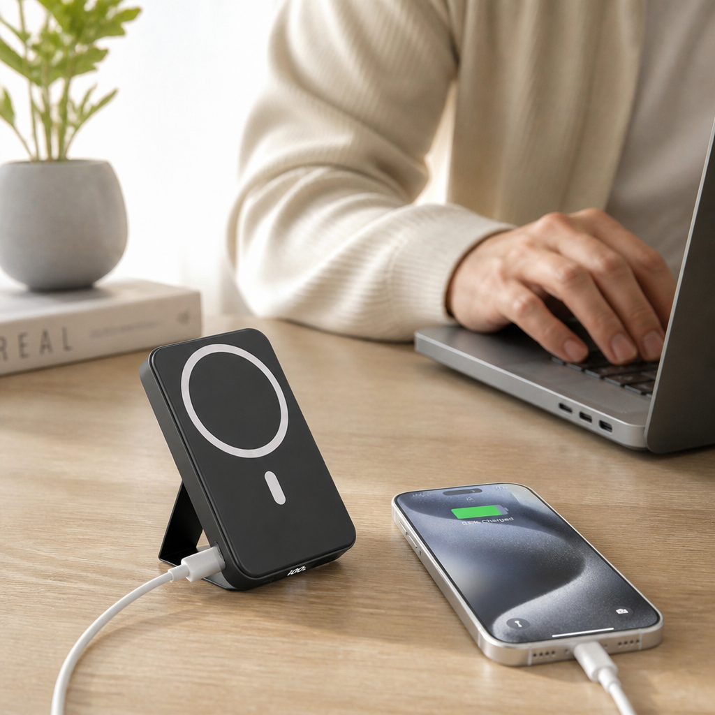 Portable Power Bank with Wireless Charging