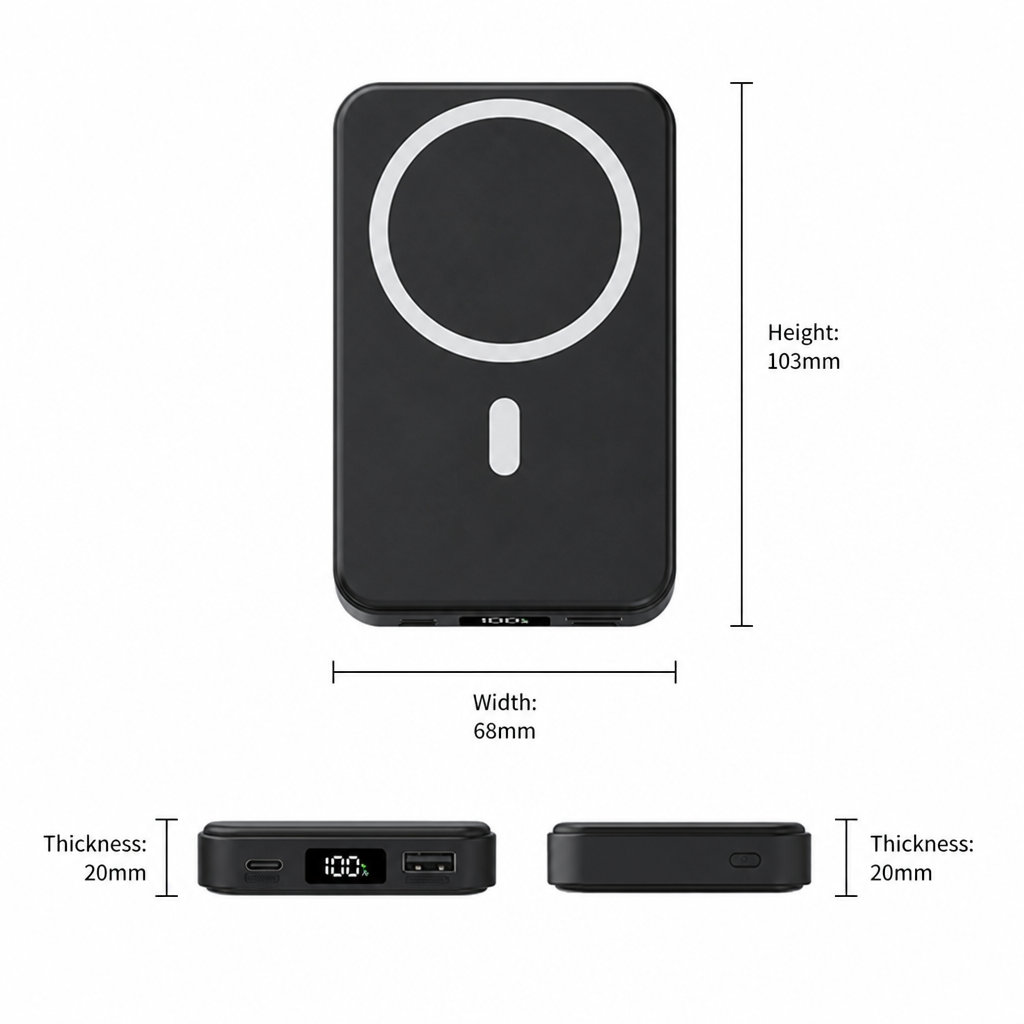 Portable Power Bank with Wireless Charging