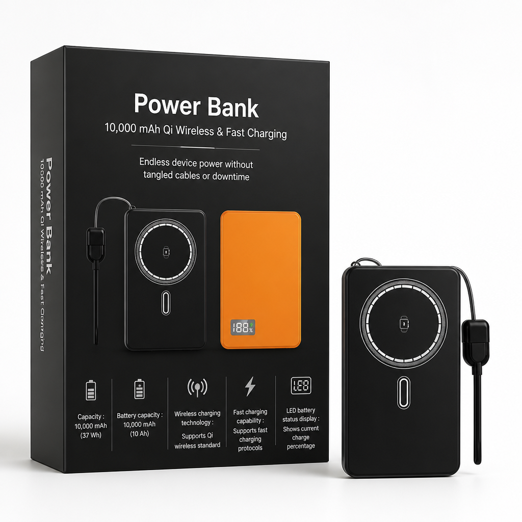 Power Bank | 10,000 mAh Qi Wireless & Fast Charging