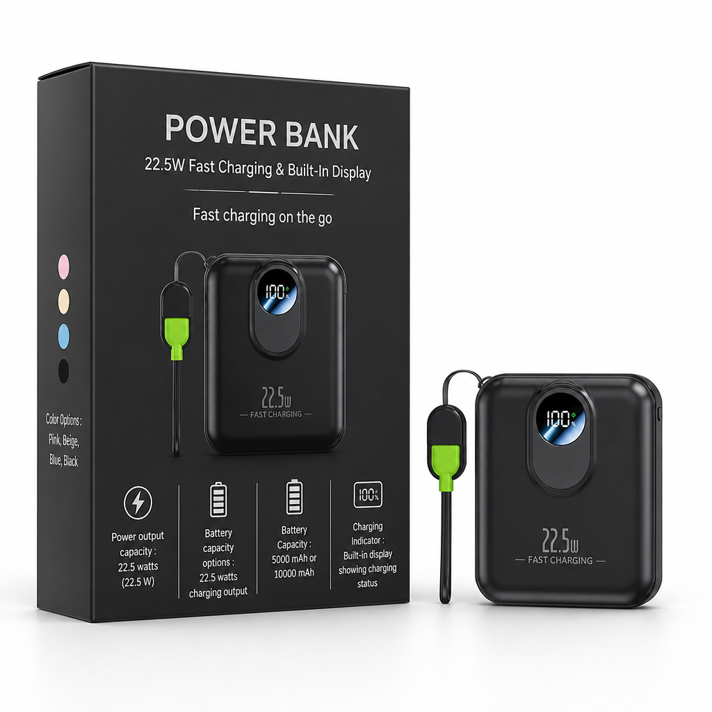 Power Bank | 22.5W Fast Charging & Built-In Display