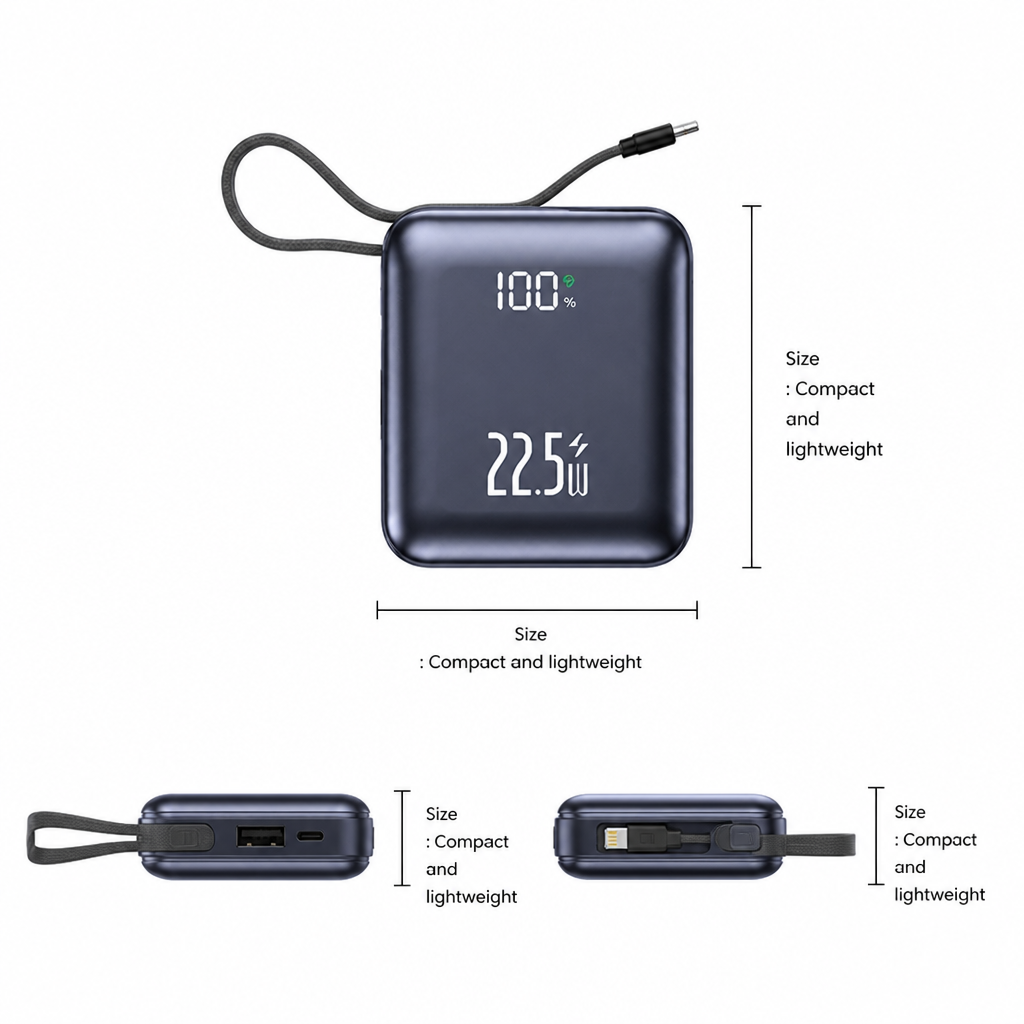 Power Bank | 22.5W Fast Charging & Digital Display | Compact