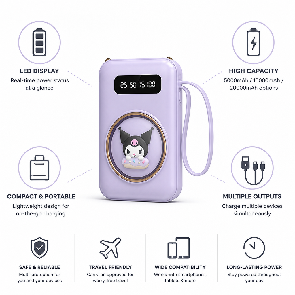 Power Bank | Built-In LED Display & High Capacity | Travel Size