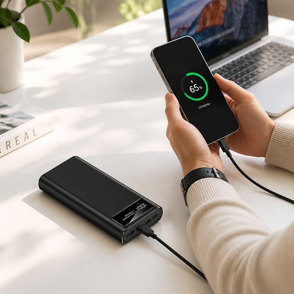 Power Bank | Fast Charging & Digital Battery Display | USB-C & USB-A Ports