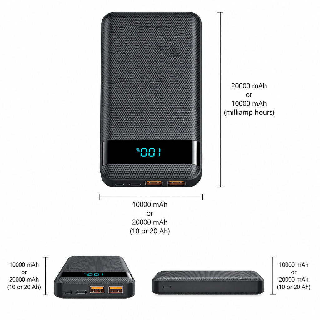 Power Bank | High Capacity Dual USB & LED Display | Compact Travel Size