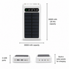 Power Bank | Solar Charging & 30,000 mAh | Triple USB