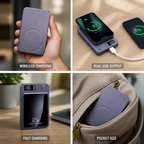 Power Bank | Wireless Charging & Dual USB | 22.5W Fast Charge