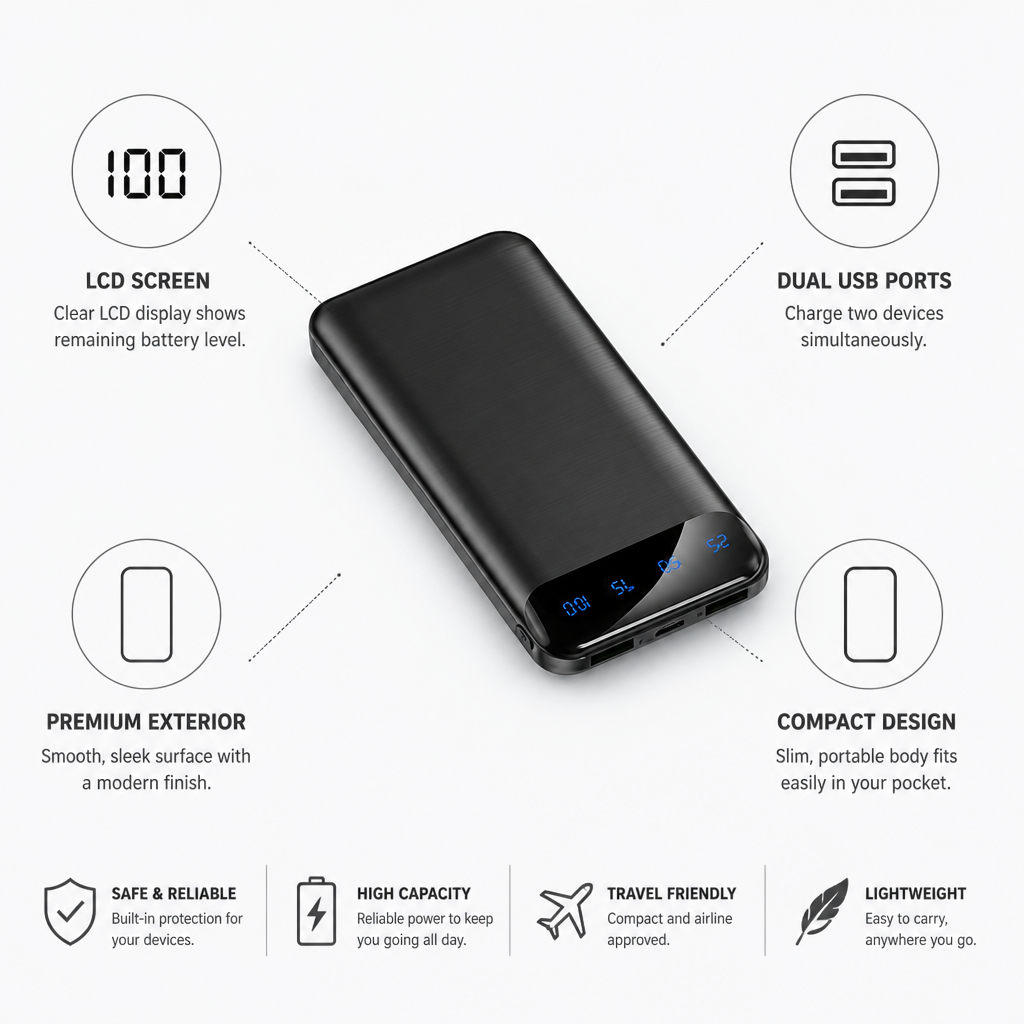 Power Bank with LCD Screen