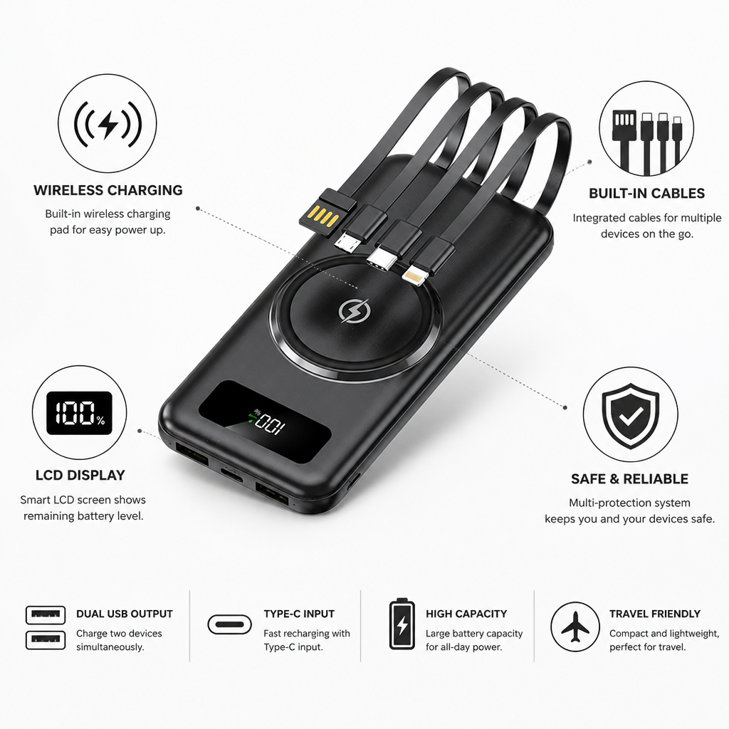 Power Bank with Wireless Charging