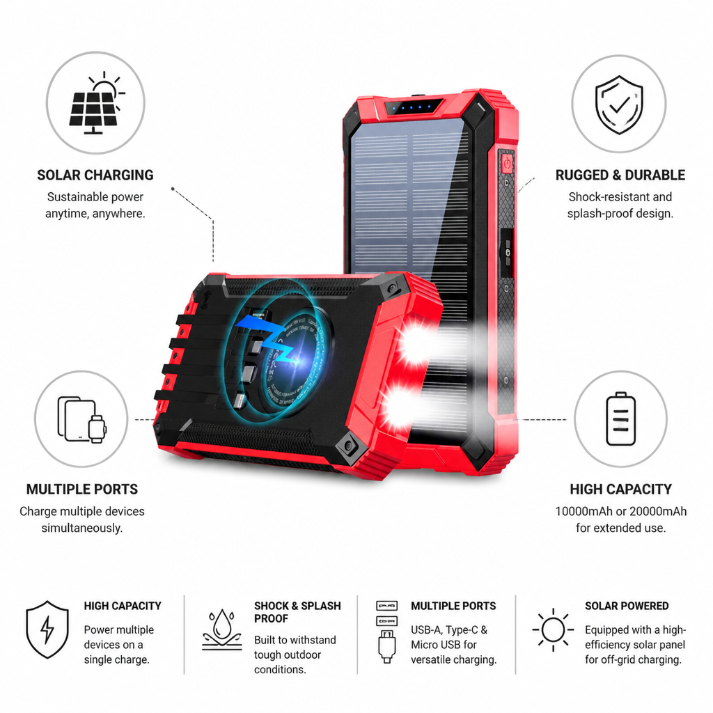 Solar Power Bank | High-Capacity & Rugged