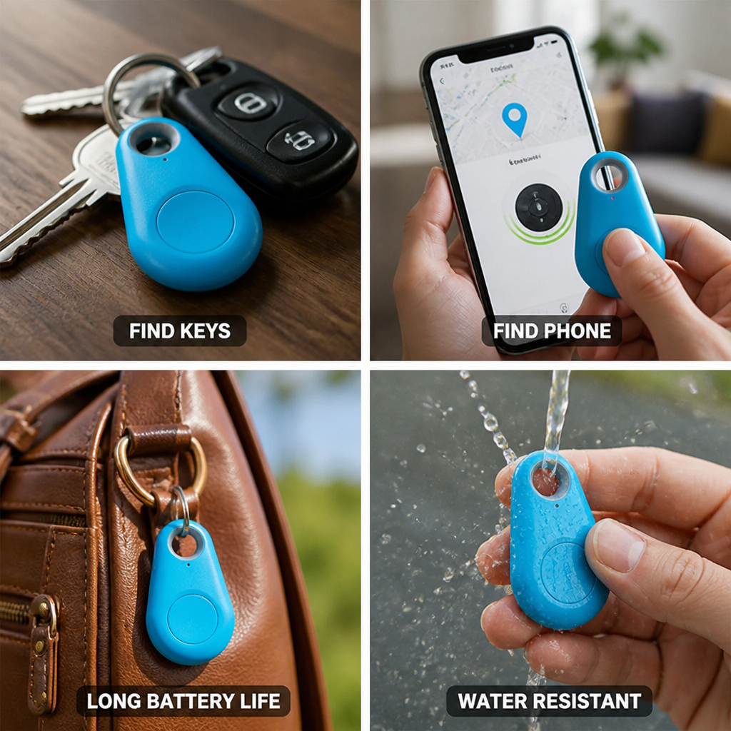 Teletrackers Bluetooth Tracking Device | Key Finder with Ring Alarm | 3-6 Month Battery