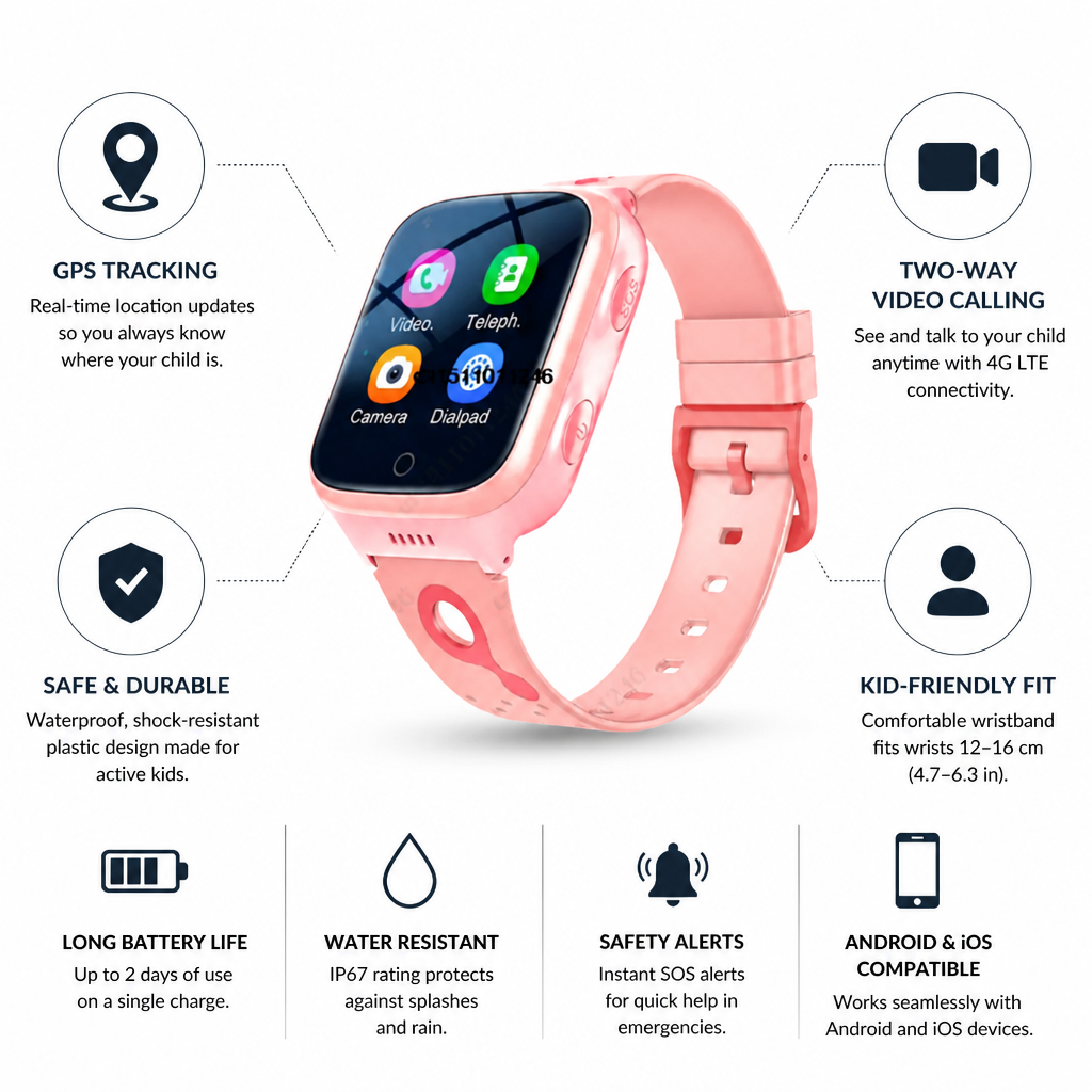 Teletrackers GPS Tracker for Kids Smartwatch | 4G Two-Way Video Calling