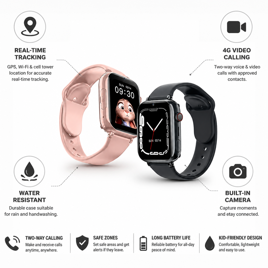 Teletrackers GPS Tracker for Kids Smartwatch | Real-Time Tracking & Two-Way Calling