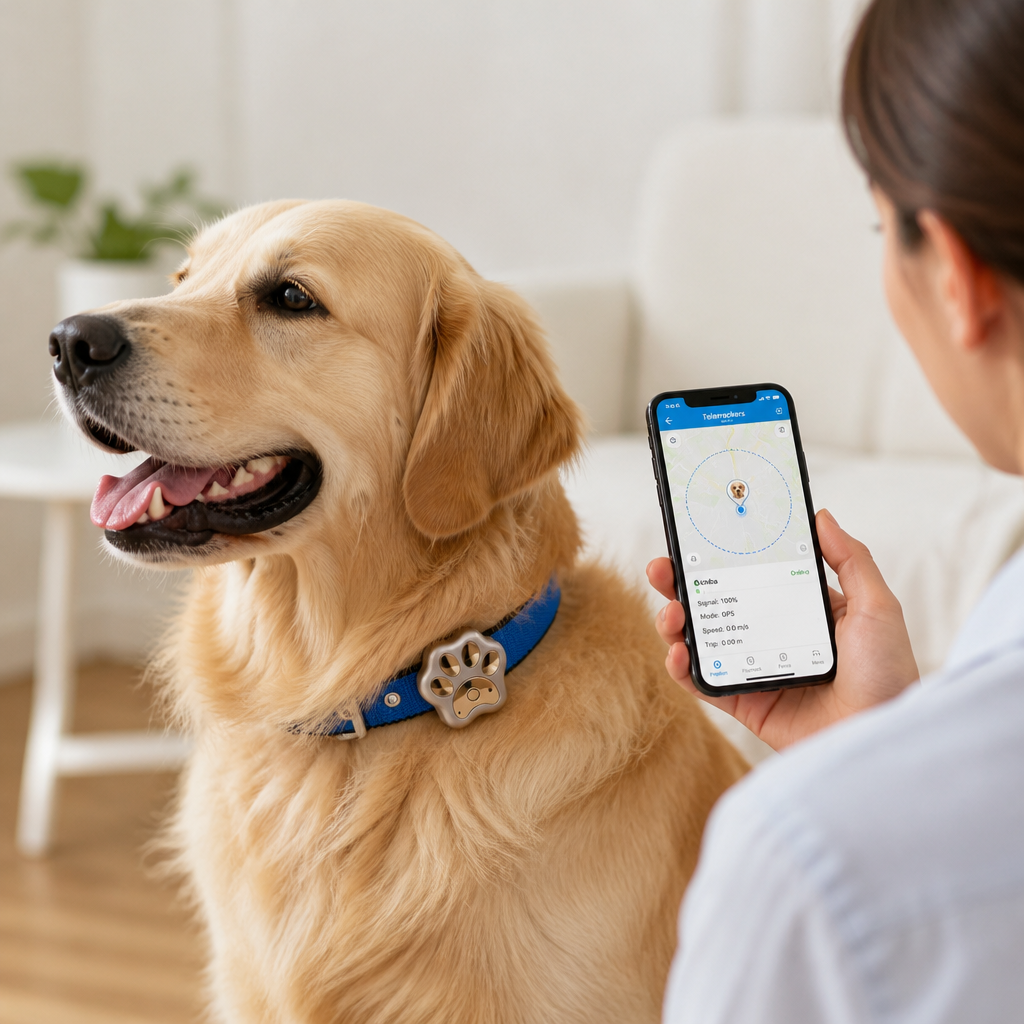Teletrackers Pet GPS Tracker for Dogs & Cats | Real-Time Tracking & Geofence Alerts | 30-Day Battery