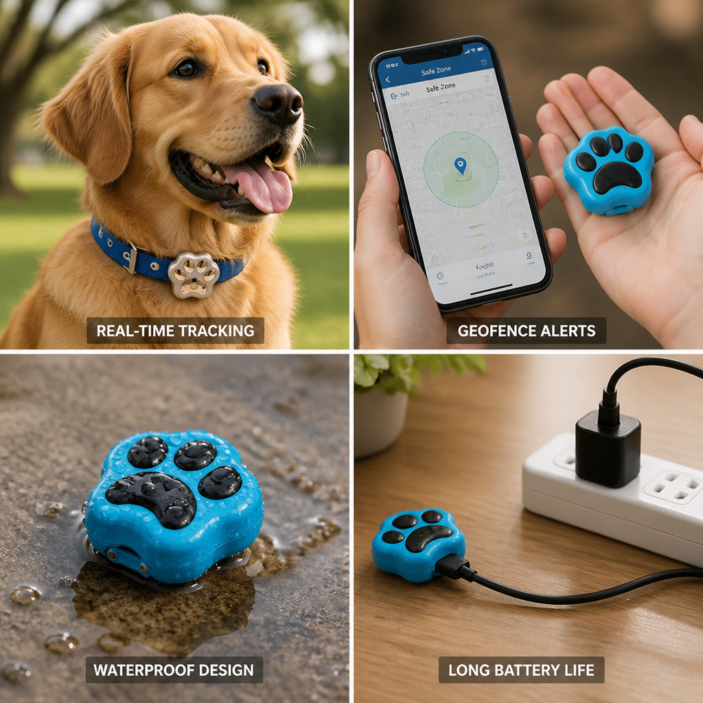 Teletrackers Pet GPS Tracker for Dogs & Cats | Real-Time Tracking & Geofence Alerts | 30-Day Battery